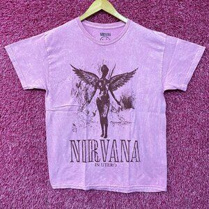 Nirvana Pink Monochrome In Utero Rock T-shirt Size Large